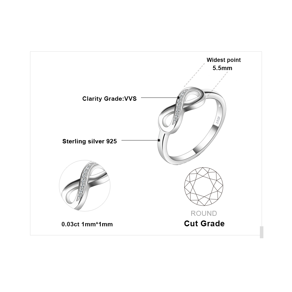 Jahrestag Ehering für Frauen 925er Sterling Silber